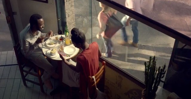 A couple enjoying a meal in São Paulo Brazil.